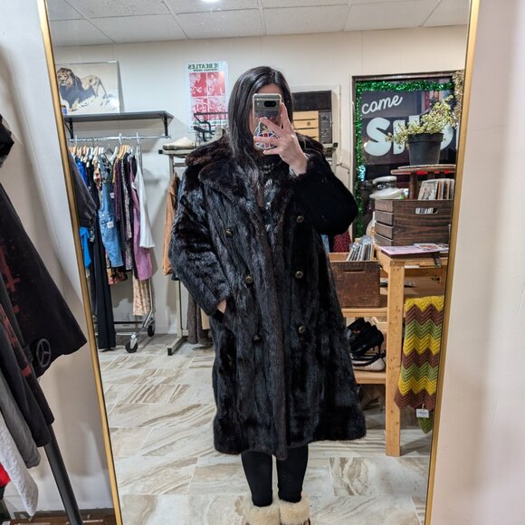 Elegant Brown genuine Mink Fur Coat Size Small 2-4 - Picture 2 of 12